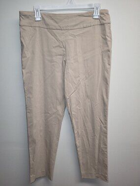 Krazy Larry Beige Pull-On Pants Women's Size 10 Stretch Slim Ankle